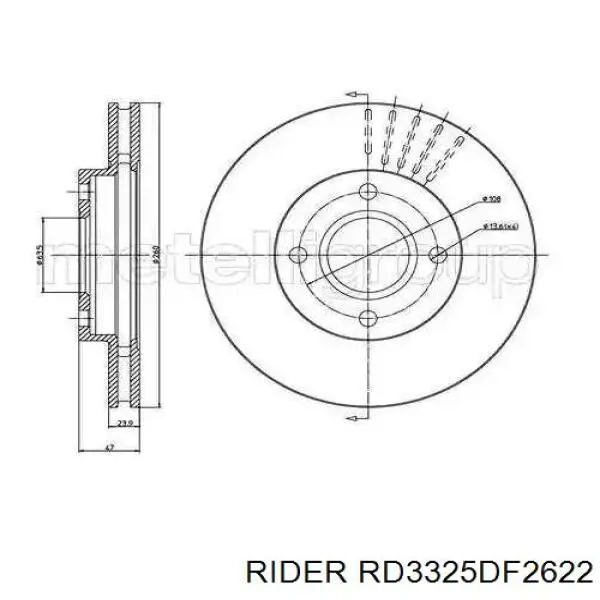 Купити RD3325DF2622 Rider Ротор гальмівний