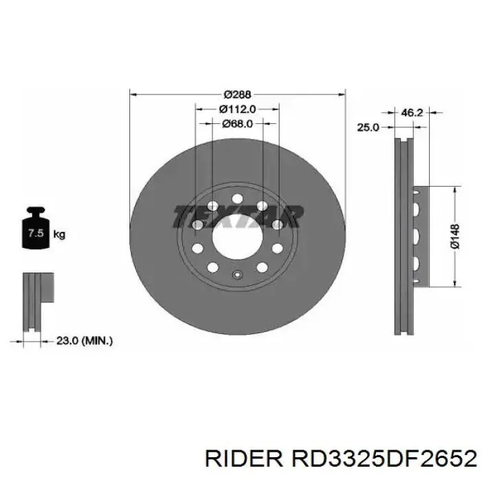 RD3325DF2652 Rider Гальмо дискове переднє