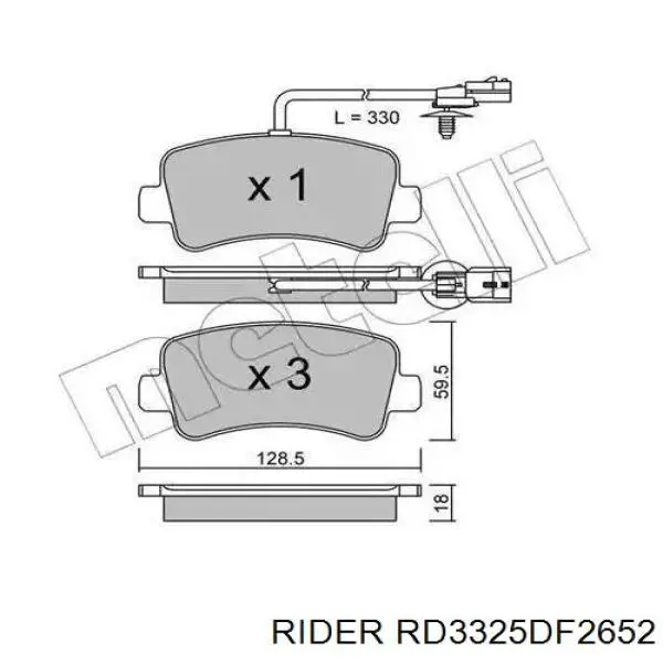 Диск переднього гальма Rider RD3325DF2652 ціна, від 35.55 USD