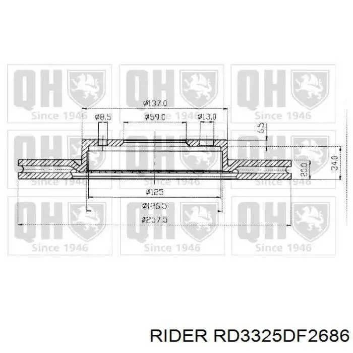 RD3325DF2686 Rider Гальмо дискове переднє