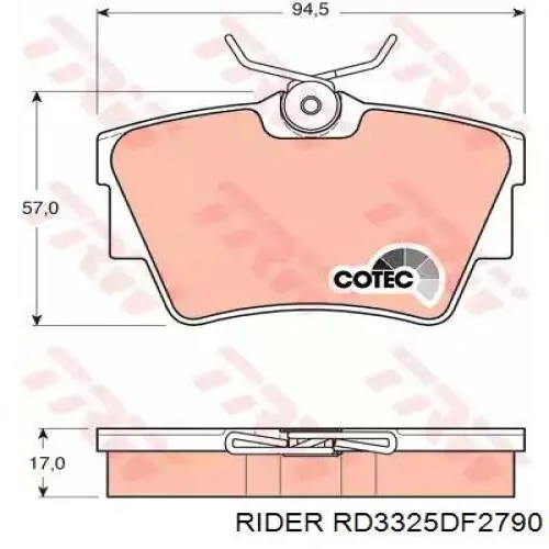 Диск переднього гальма Rider RD3325DF2790 ціна, від 39.06 USD