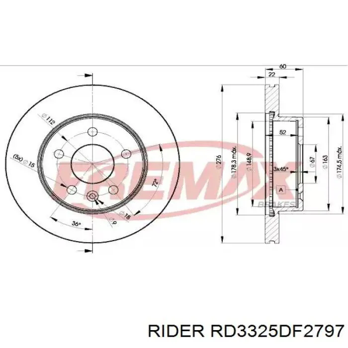 Купити RD3325DF2797 Rider Ротор гальмівний