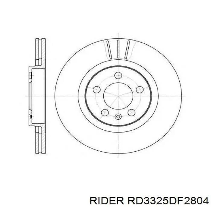 Диск гальмівний передній RD3325DF2804 Rider