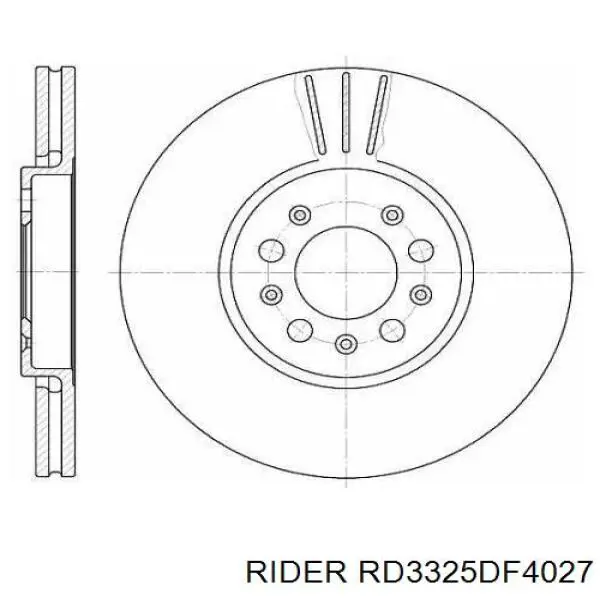 Диск гальмівний передній RD3325DF4027 Rider