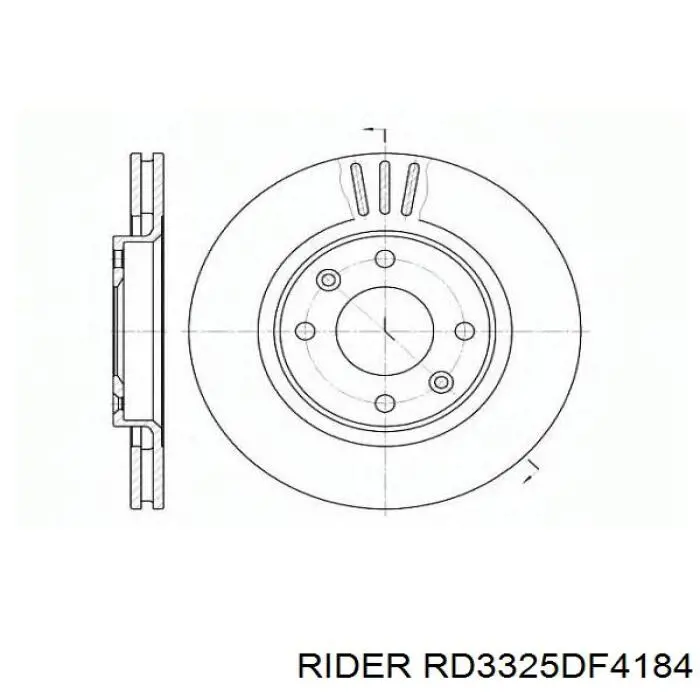 Диск гальмівний передній RD3325DF4184 Rider