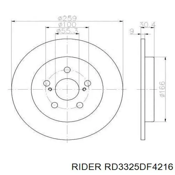 RD3325DF4216 Rider Гальмо дискове переднє