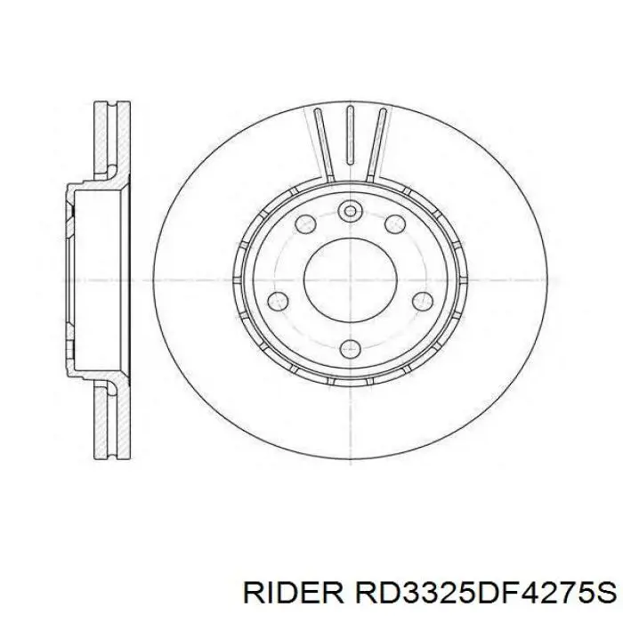 Диск гальмівний передній RD3325DF4275S Rider