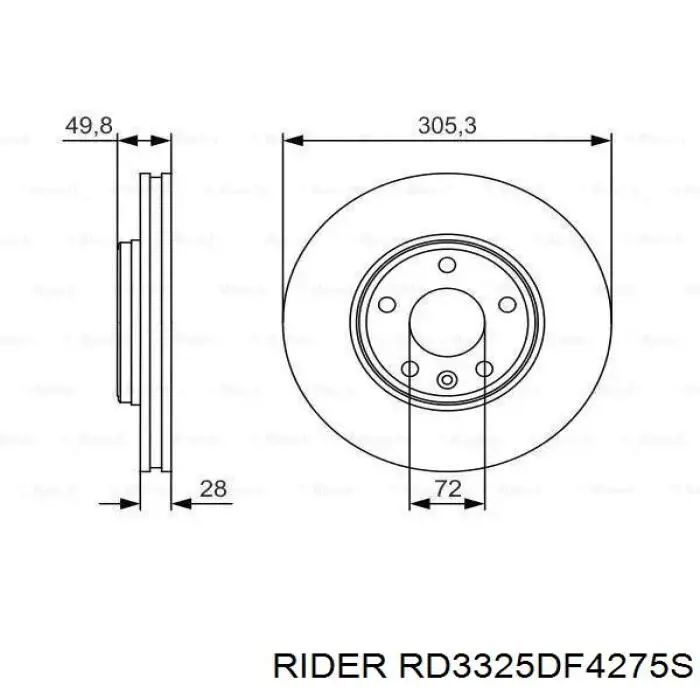 Гальмівні диски передні RD3325DF4275S Rider