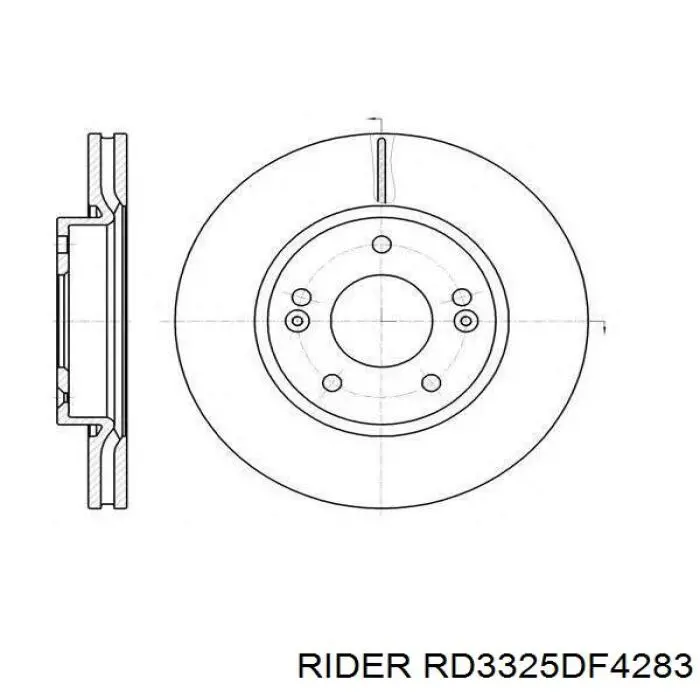 Диск переднього гальма Rider RD3325DF4283 ціна, від 28.47 USD