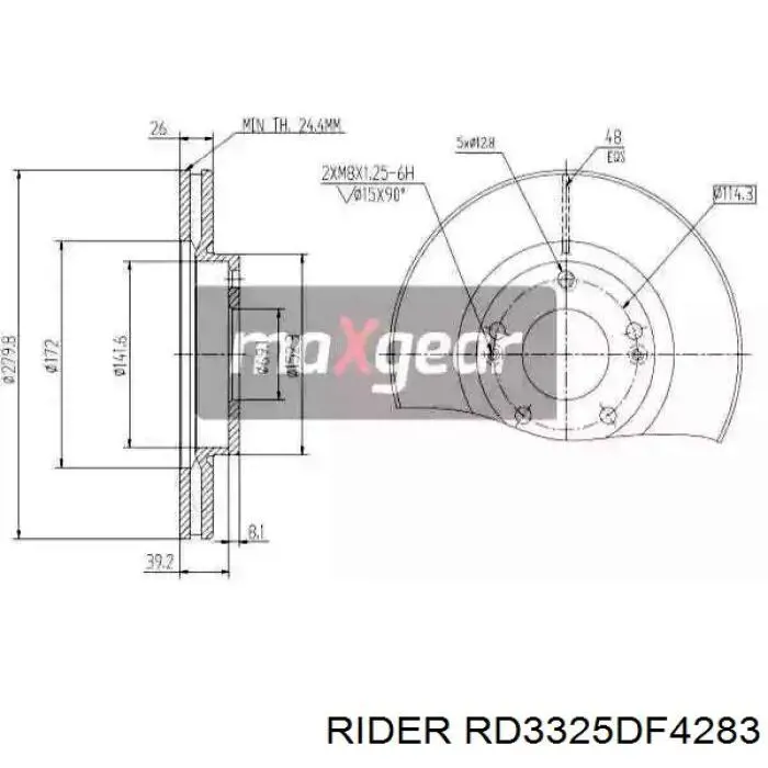 RD3325DF4283 Rider Гальмо дискове переднє