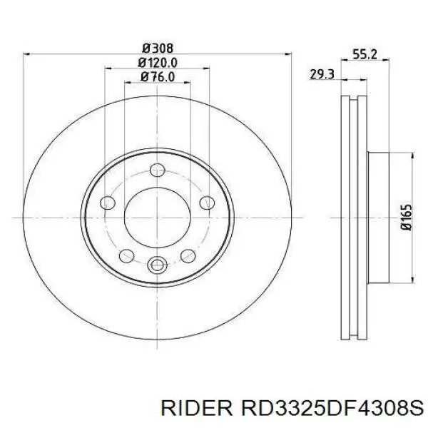RD3325DF4308S Rider Гальмо дискове переднє