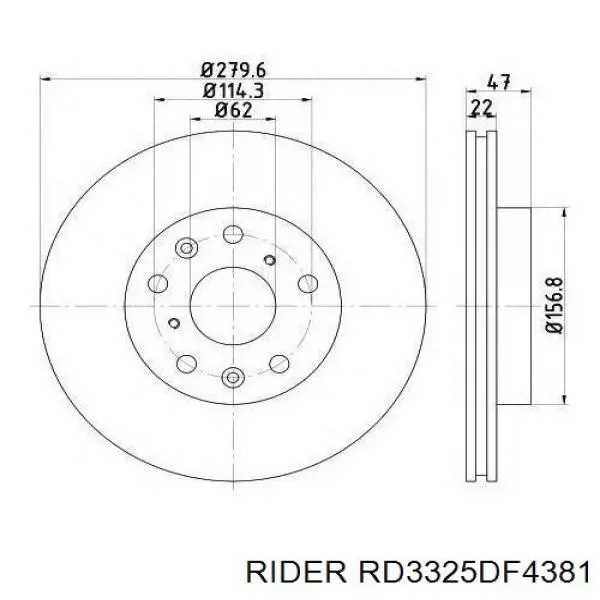 RD3325DF4381 Rider Гальмо дискове переднє