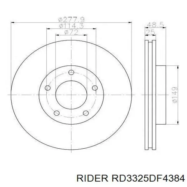 Купити RD3325DF4384 Rider Ротор гальмівний
