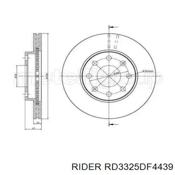 RD3325DF4439 Rider Гальмо дискове переднє