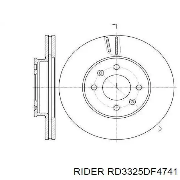 Диск гальмівний передній RD3325DF4741 Rider