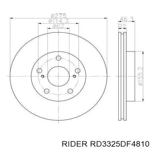 RD3325DF4810 Rider Гальмо дискове переднє