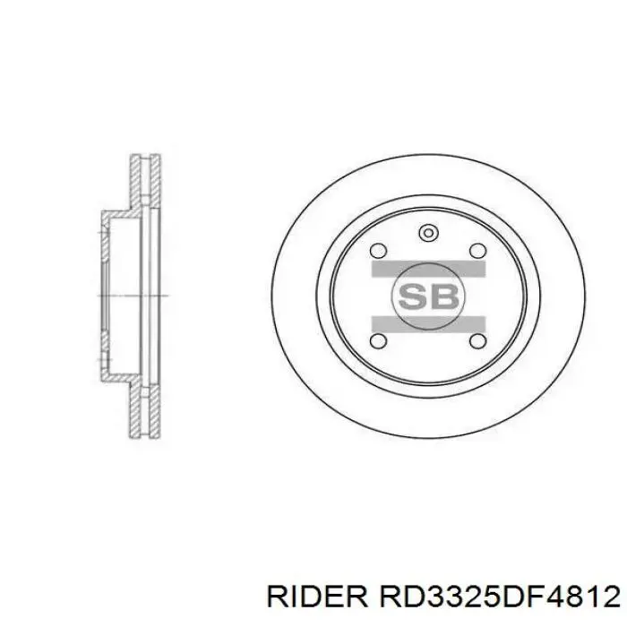 Диск переднього гальма Rider RD3325DF4812 ціна, від 23.86 USD