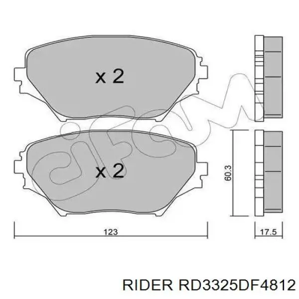Диск переднього гальма Rider RD3325DF4812 ціна, від 23.86 USD