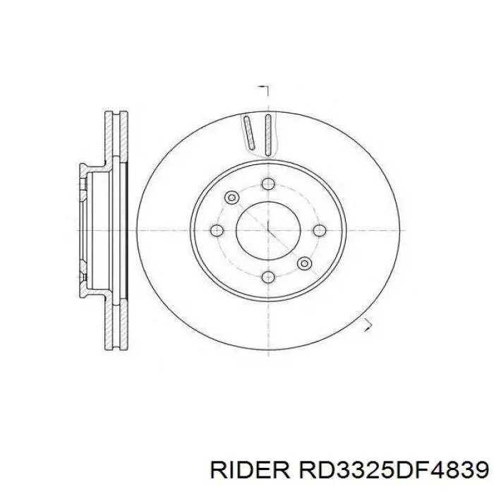 Диск гальмівний передній RD3325DF4839 Rider