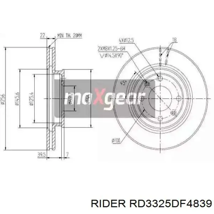 Диск гальмівний передній Rider RD3325DF4839