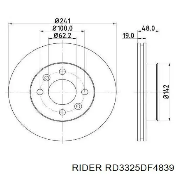 RD3325DF4839 Rider Гальмо дискове переднє