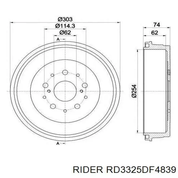 Диск переднього гальма Rider RD3325DF4839 ціна, від 28.09 USD