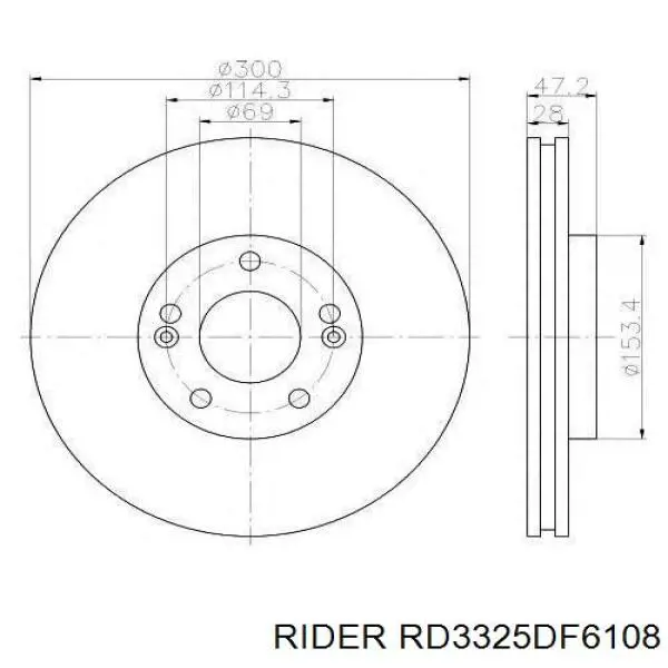 RD3325DF6108 Rider Гальмо дискове переднє