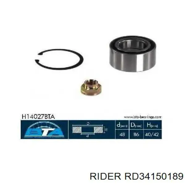 Підшипник ступиці RD34150189 Rider