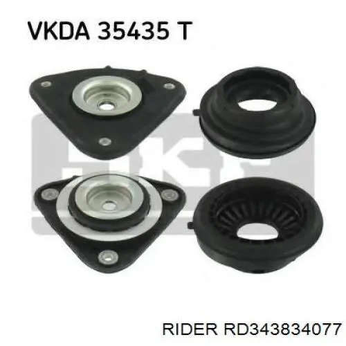 Підшипник опорний амортизатора, переднього Rider RD343834077 ціна, від 7.66 USD