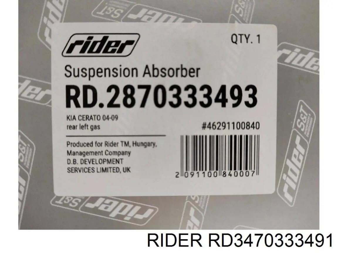 Амортизатор передньої підвіски, лівий Rider RD3470333491 ціна, від 36.48 USD