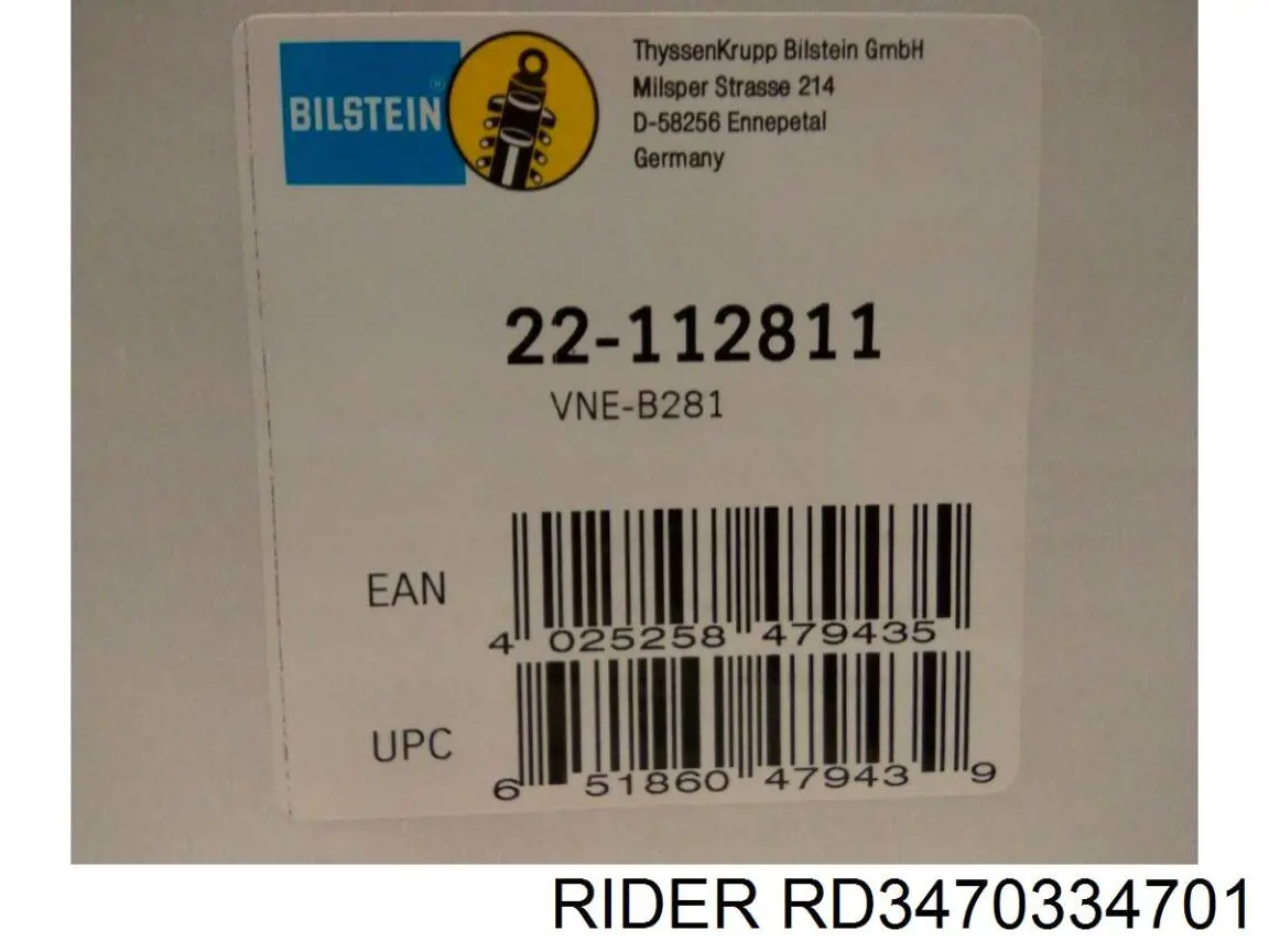 Амортизатора передній лівий RD3470334701 Rider