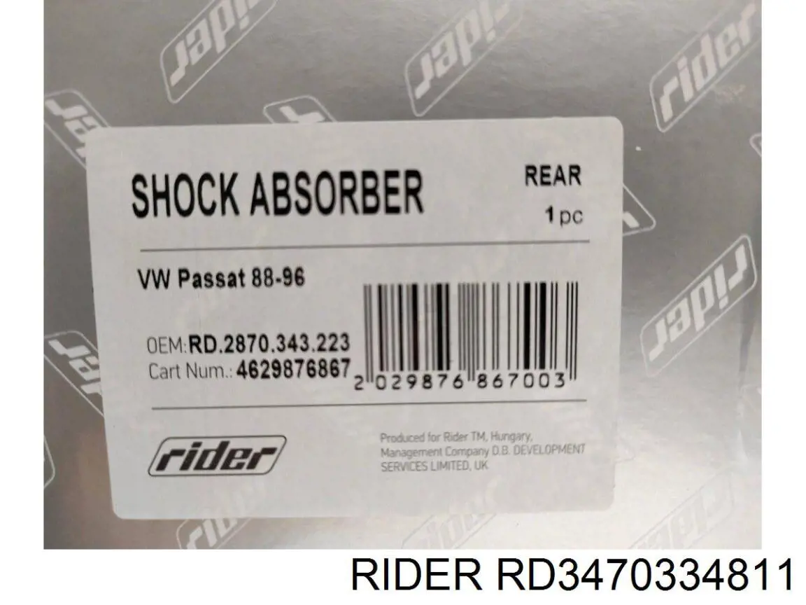 Стойка амортизатора передняя Rider RD3470334811 ціна, від 35.43 USD