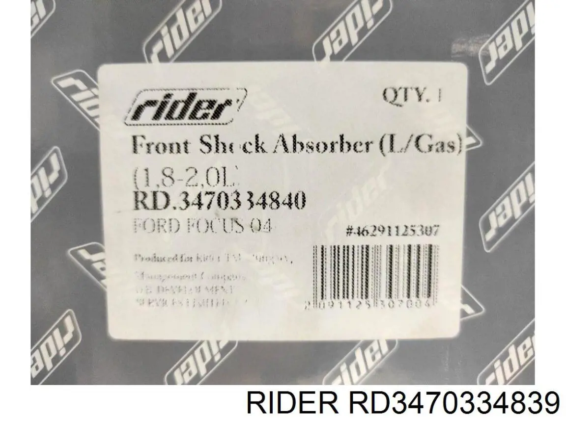 Амортизатор передньої підвіски, лівий Rider RD3470334839 ціна, від 38.30 USD