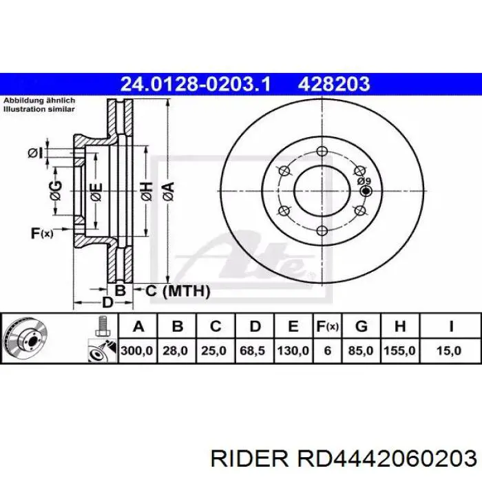 Трос ручного гальма задній, лівий RD4442060203 Rider