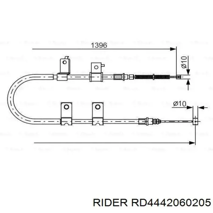 Купити RD4442060205 Rider Трос ручного гальма задній, правий