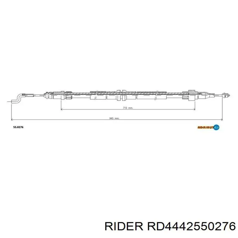 Трос ручного гальма задній, правий/лівий RD4442550276 Rider