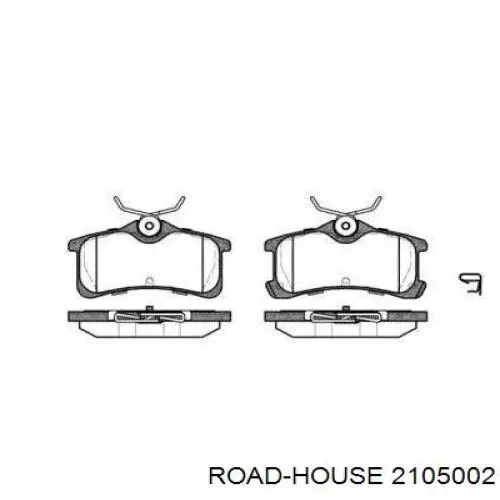 2105002 Road House колодки гальмові задні, дискові