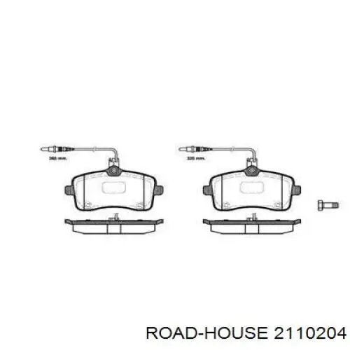 2110204 Road House колодки гальмівні передні, дискові