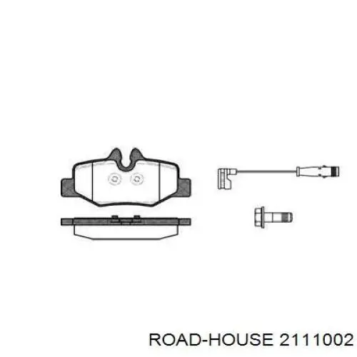 Колодки гальмові задні, дискові 2111002 Road House