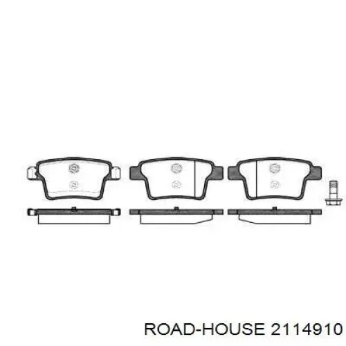 2114910 Road House колодки гальмові задні, дискові