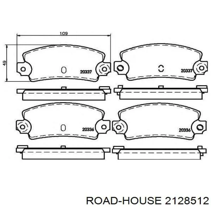 Колодки гальмові задні, дискові 2128512 Road House