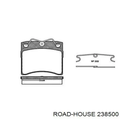 238500 Road House колодки гальмівні передні, дискові