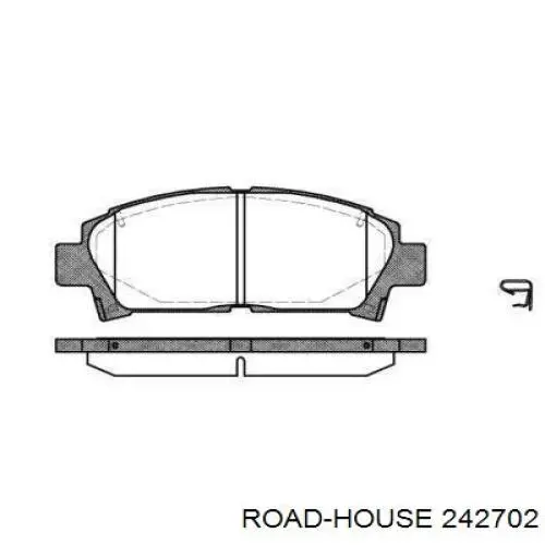 Колодки гальмівні передні, дискові 242702 Road House