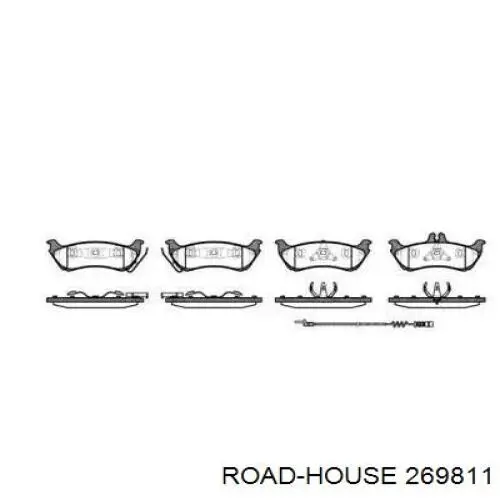 269811 Road House колодки гальмові задні, дискові