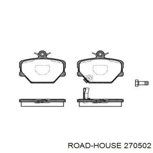 Колодки гальмівні передні, дискові 270502 Road House