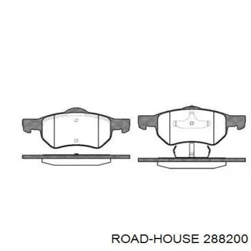 288200 Road House колодки гальмівні передні, дискові