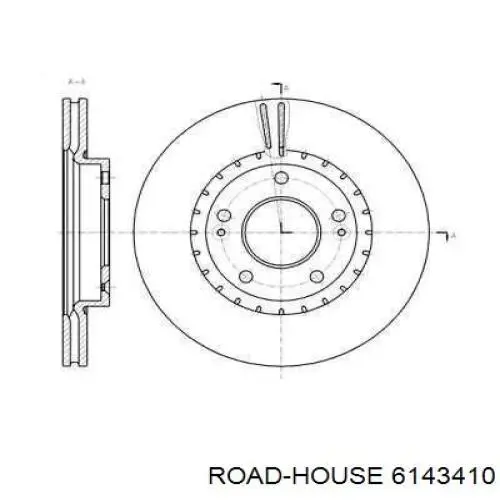 6143410 Road House диск гальмівний передній