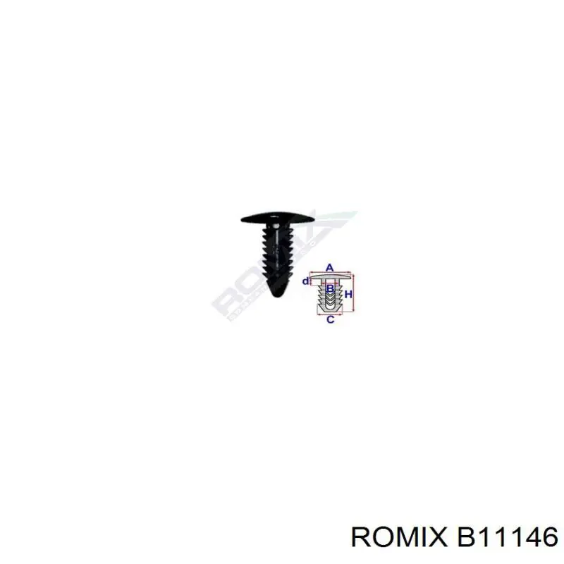 B11146 Romix Пістон (кліп) кріплення бампера заднього