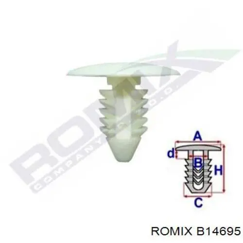 Пістон (кліп) кріплення обшивки кришки багажника Romix B14695 ціна, від 0.37 USD