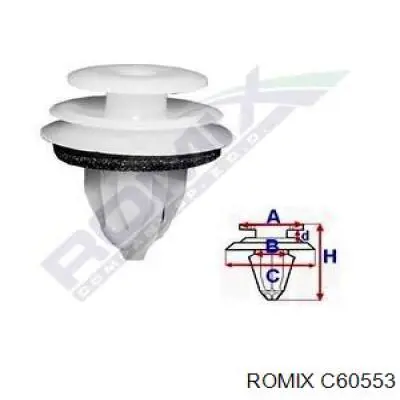 Пістон (кліп) кріплення накладок порогів C60553 Romix
